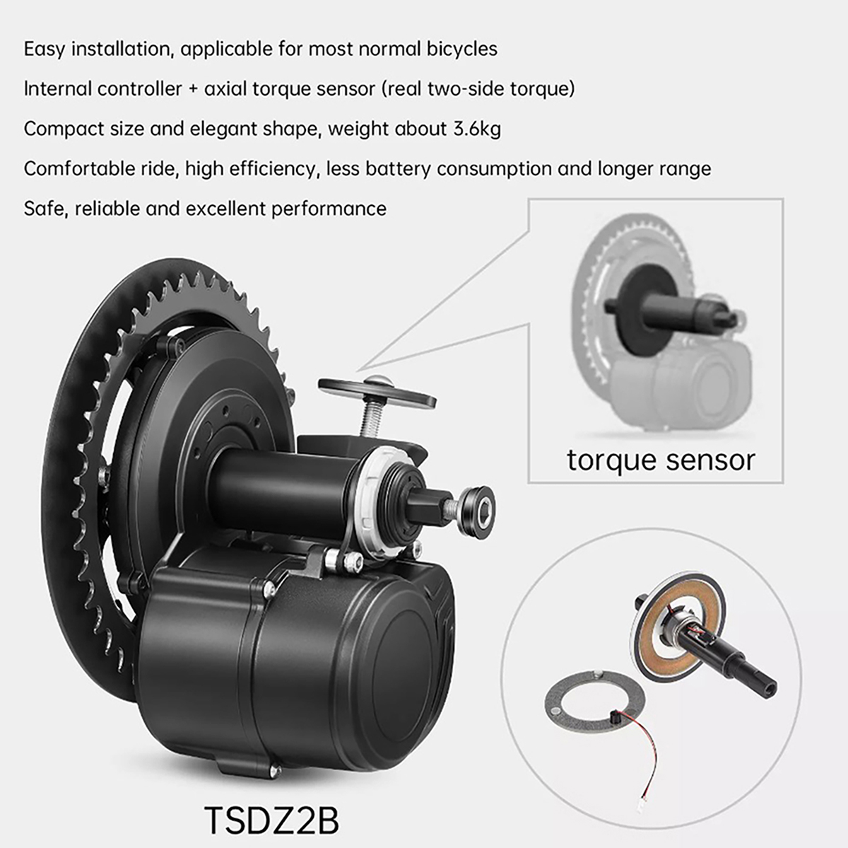Nuova versione Tongsheng 48V 5 - Torque Sensor Mid Drive Motor Kit recensione e prezzo